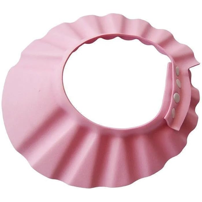 Next Store Baby Shower Cap Eye Protection Ear Protection Adjustable Silicone Shower Cap (Pink) - Image 1